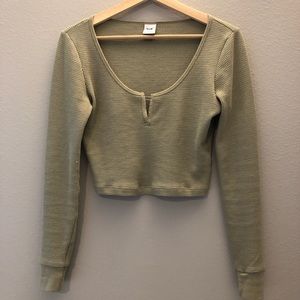 Aritzia tna thermal long sleeve in sage green